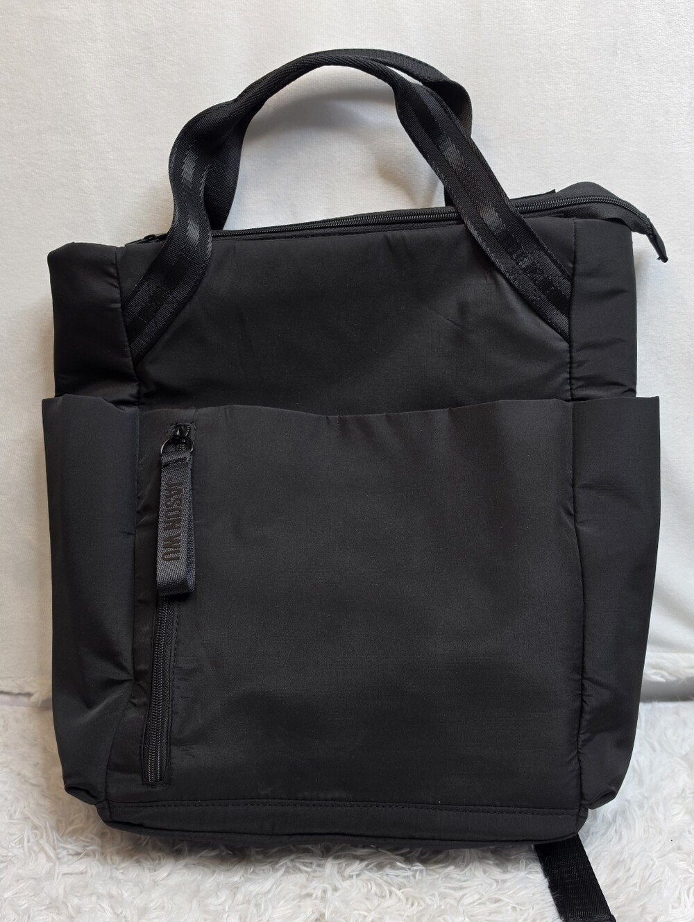 JASON WU Black Convertible Tote Backpack Nylon Travel Bag Work Laptop Bag